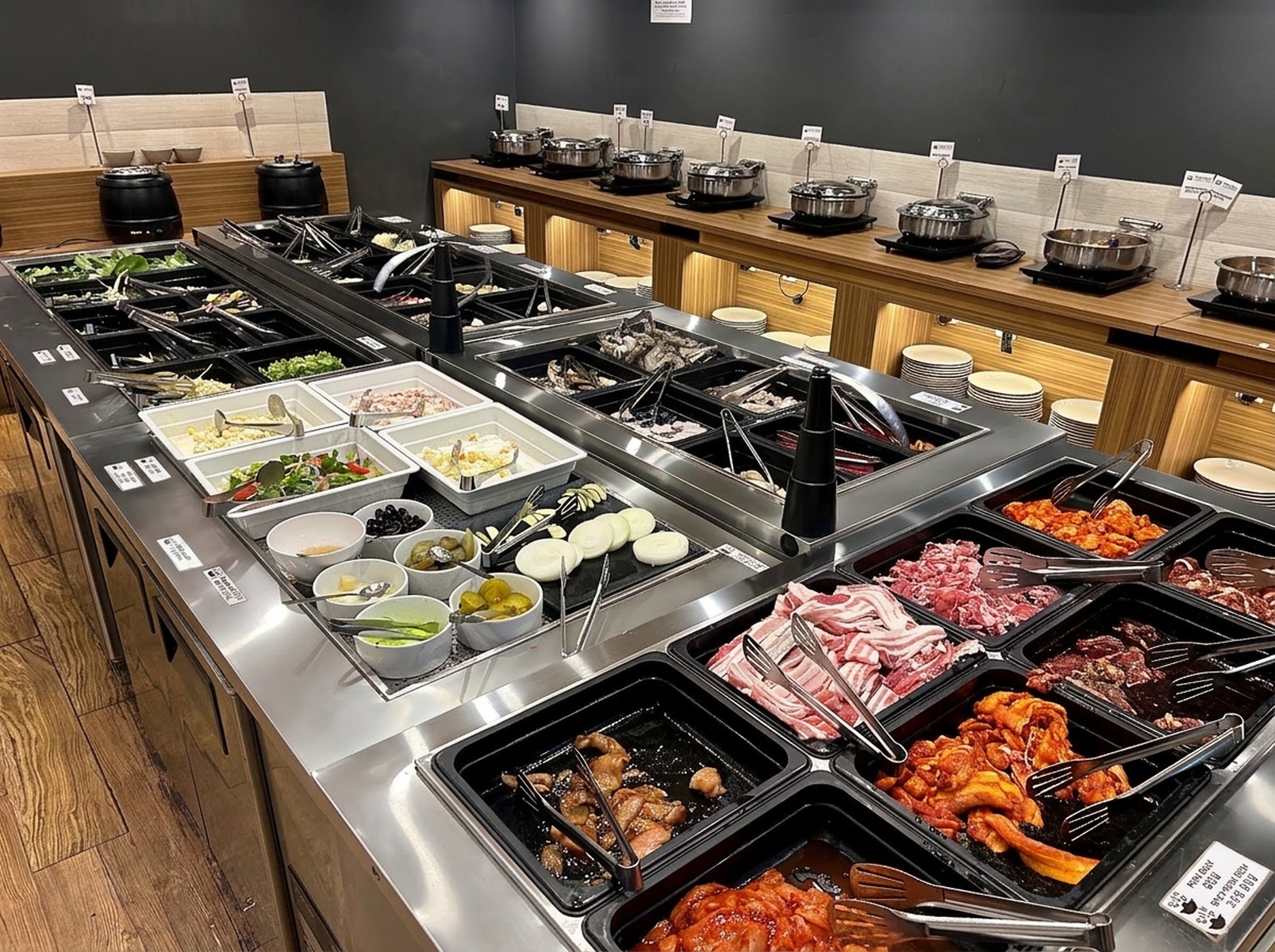 Steamboat and Korean BBQ Takapuna all you can eat buffet meat aisle